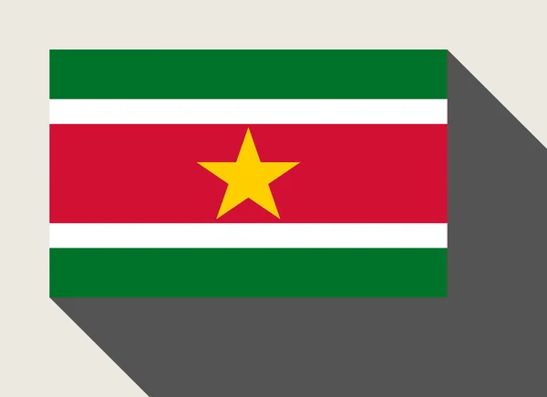 苏里南国旗采用平面网页设计风格 — 图库照片