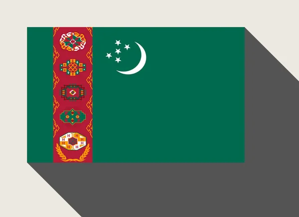 Bandiera Turkmenistan Stile Web Design Piatto — Foto Stock
