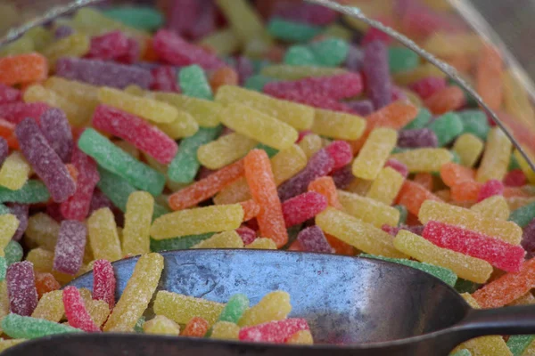 sweets in pouring self-service at a fairground