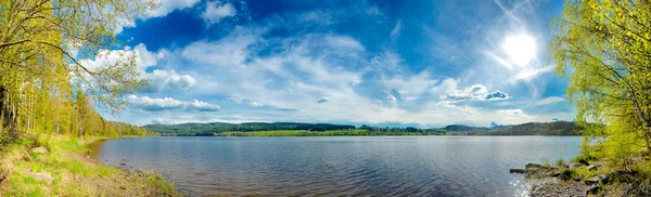 Moldaustausee Lipno Panorama Photo — Stock Photo, Image