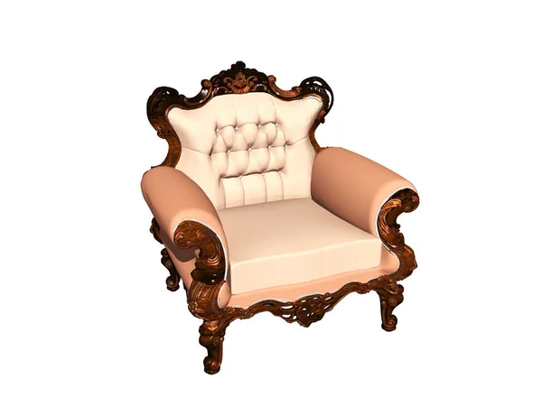 Luxus Fotel Elszigetelt Fehér Háttér — Stock Fotó