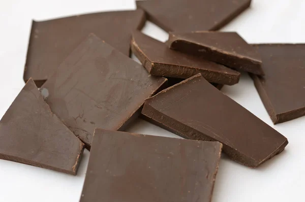 Chocolate Uma Mesa Branca — Fotografia de Stock