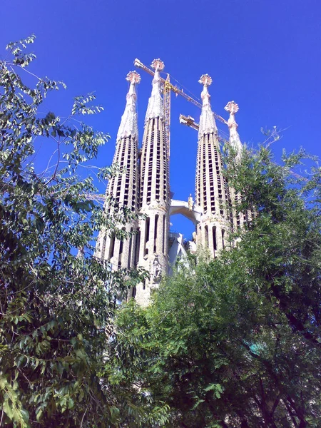 Landschap Met Sagrada Familia Blauwe Lucht — Stockfoto