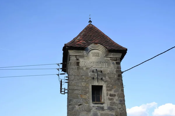 Riedmark Stacja Transformatorowa Konwerter 1922 Transformator Wieża Kamienna Wieża Prąd — Zdjęcie stockowe