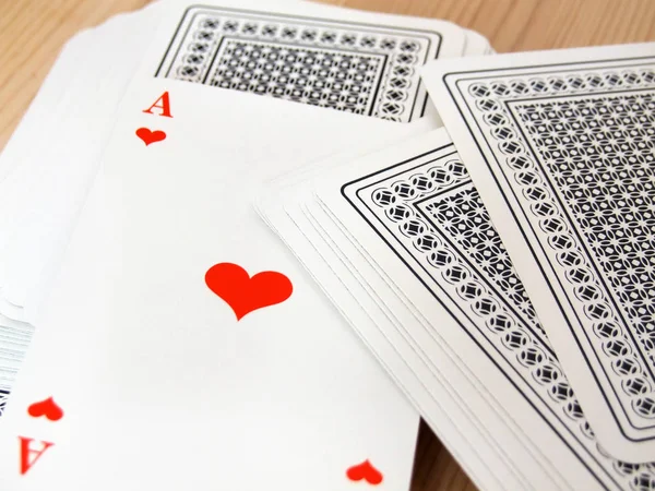 Ace Coeur Jeu Cartes Envers — Photo