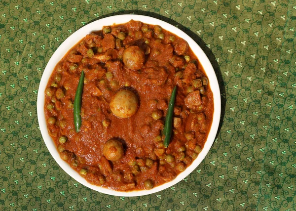 Mushroom Pea Curry Індійська Страва — стокове фото