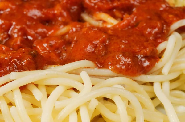 Спагетти Томатным Соусом Подробная Картина — стоковое фото