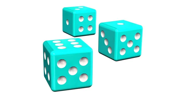 Tres Cubos Azules Aislados Sobre Fondo Blanco — Foto de Stock