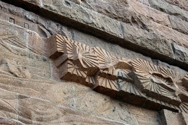 Fachada Con Decoración Monumento Batalla Las Naciones Leipzig —  Fotos de Stock