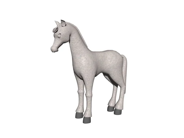 Rysunek Konia Izolowany Białym — Zdjęcie stockowe