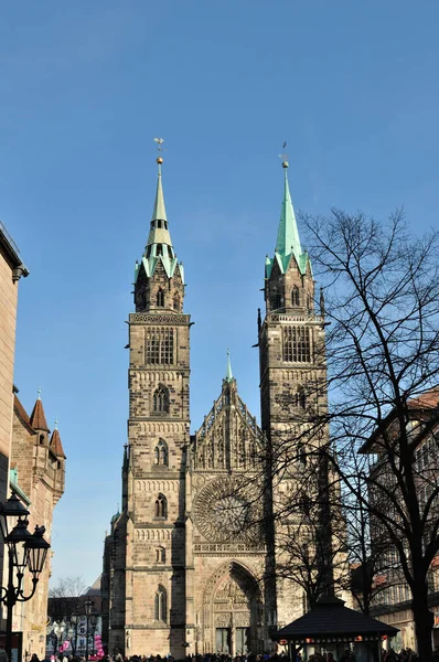 Kostel Lorenz Norimberku — Stock fotografie