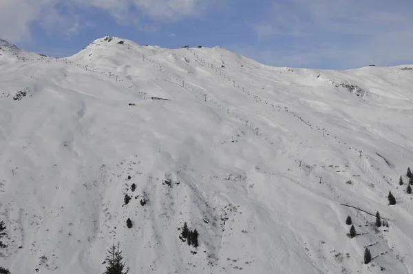Esquí Estación Esquí Montafon Silvretta Las Ciudades Schruns Gaschurn Garfrescha —  Fotos de Stock