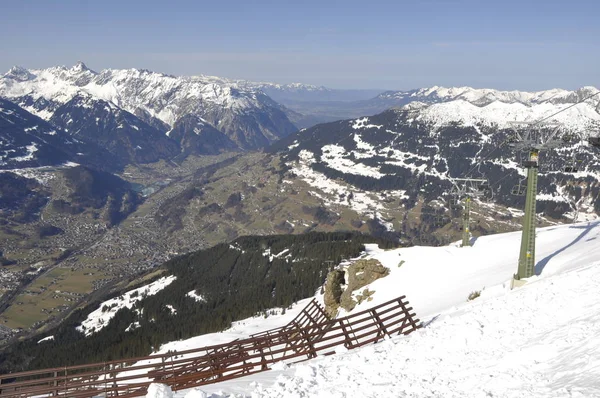 Skiing Montafon Silvretta Ski Resort Towns Schruns Garfrescha Chur — Stock Photo, Image