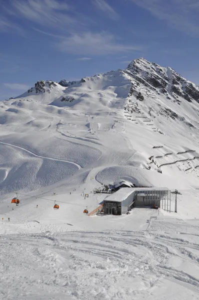 Sciare Nella Stazione Sciistica Montafon Silvretta Nei Villaggi Schruns Gaschurn — Foto Stock