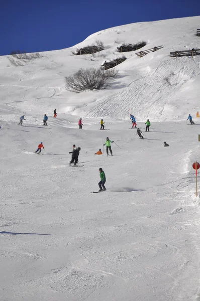 Kayak Merkezi Montafon Kayak Silvretta Köylerde Schrun Gaschurn Garfrescha — Stok fotoğraf