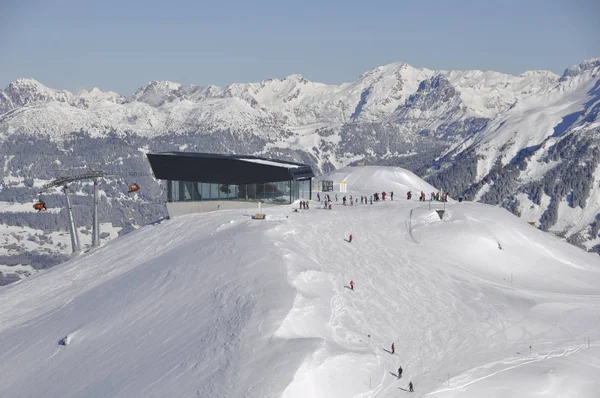 Esquí Estación Esquí Montafon Silvretta Los Pueblos Schruns Gaschurn Garfrescha — Foto de Stock