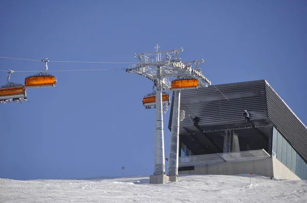 Kayak Merkezindeki Montafon Silvretta Kayak Schrun Gaschurn Garfrescha Kasabalarında — Stok fotoğraf