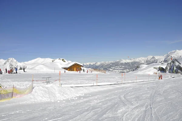 Esquí Estación Esquí Montafon Silvretta Los Pueblos Schruns Gaschurn Garfrescha — Foto de Stock