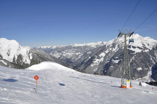 Ski Dans Station Ski Montafon Silvretta Dans Les Villages Schruns — Photo