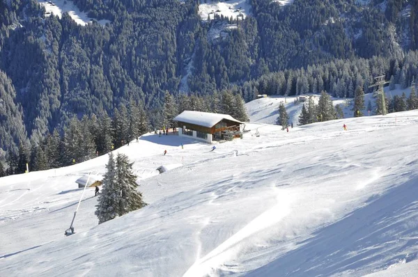 Lyžování Lyžařském Středisku Montafon Silvretta Městech Schruns Garfrescha Chur — Stock fotografie