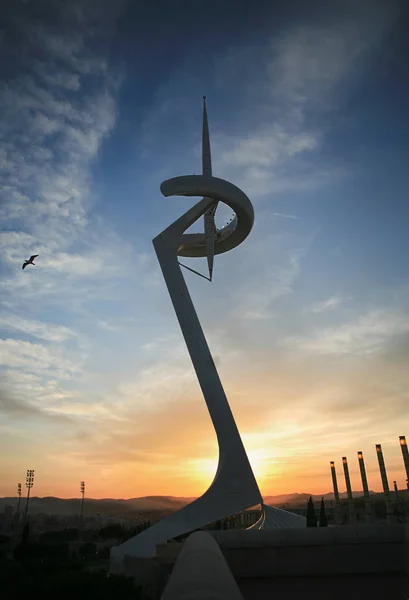 Toppen Montjuic Communications Tower Barcelona - Stock-foto