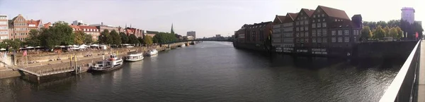 Landscape Photo Weser Bremen Mayor Smidt Bridge — Stock Photo, Image