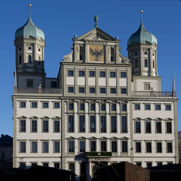 Δημαρχείο Του Augsburg Όμορφο Κτίριο Mannerism Στην Romantische Strasse Στη — Φωτογραφία Αρχείου