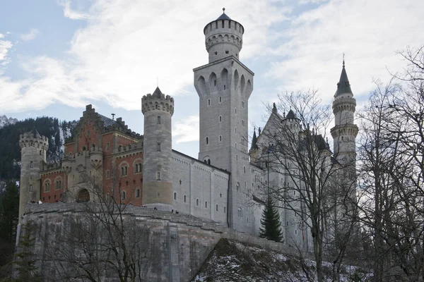 Castillo Blanco Neuschwanstein Construido Por Ludwig Baviera Finales Del Siglo — Foto de Stock