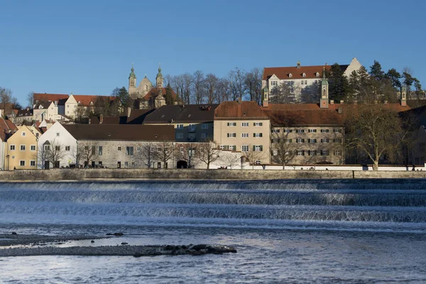Widok Średniowieczne Miasto Landsberg Lech Bawarii Przy Romantische Straße — Zdjęcie stockowe
