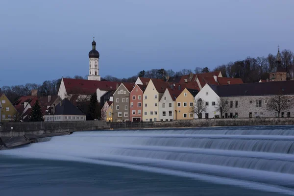 Widok Średniowieczne Miasto Landsberg Lech Bawarii Przy Romantische Straße — Zdjęcie stockowe