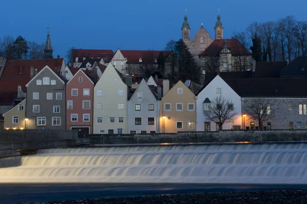 Widok Średniowieczne Miasto Landsberg Lech Bawarii Przy Romantische Straße — Zdjęcie stockowe