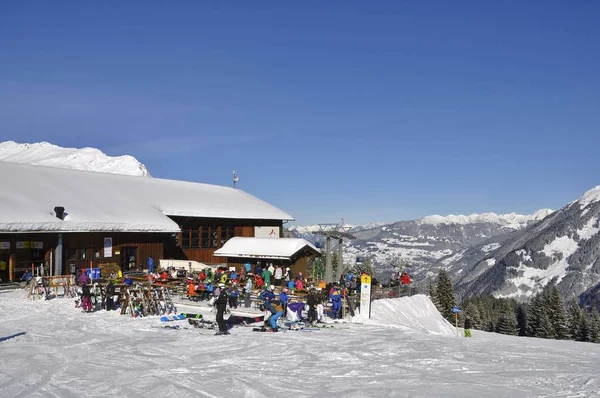 Esquí Estación Esquí Montafon Silvretta Los Pueblos Schruns Gaschurn Garfrescha — Foto de Stock