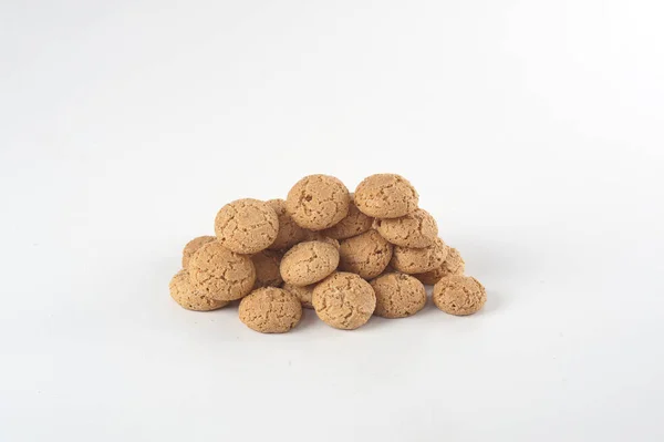 Biscoitos Amaretti Dedos Esponja Fundo Branco — Fotografia de Stock