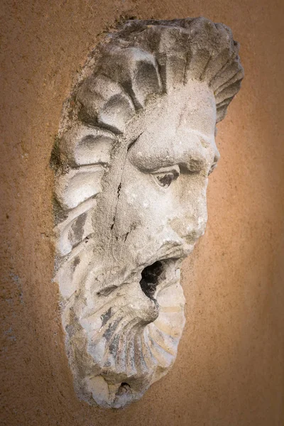 Ancient Marble Sculpture Depicting Head Open Mouth — Stock Photo, Image