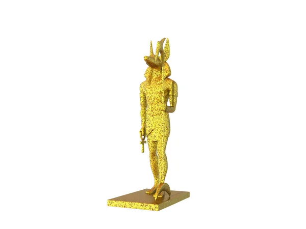 Statua Oro Buddha Sfondo Bianco — Foto Stock