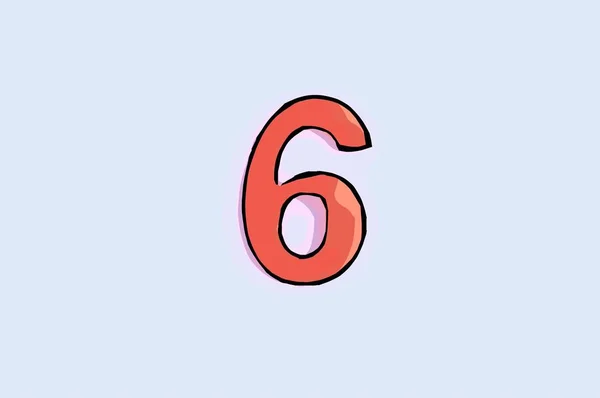 Número Seis Como Vetor — Fotografia de Stock