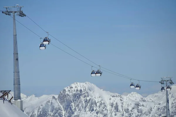 Σκι Στο Χιονοδρομικό Κέντρο Montafon Silvretta Στις Πόλεις Schruns Gaschurn — Φωτογραφία Αρχείου