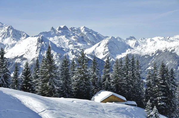 Silvretta Montafon Estância Esqui — Fotografia de Stock