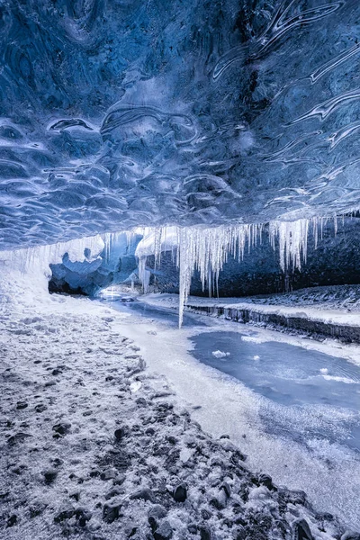 Caverna Glaciar Azul Islândia — Fotografia de Stock