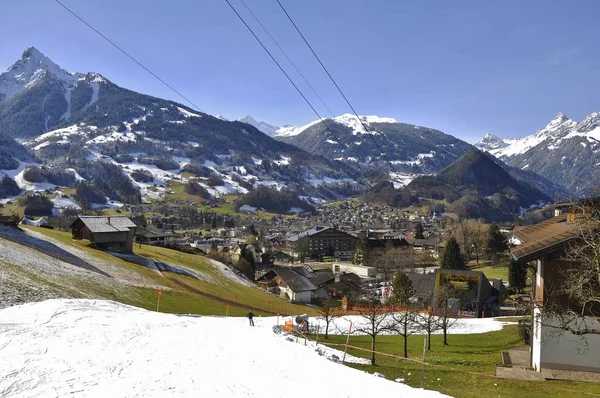 Ski Montafon Silvretta Dans Les Villes Schruns Gaschurn Garfrescha — Photo