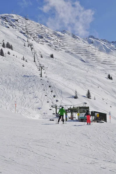 Σκι Στο Montafon Silvretta Στις Πόλεις Schruns Gaschurn Και Garfrescha — Φωτογραφία Αρχείου