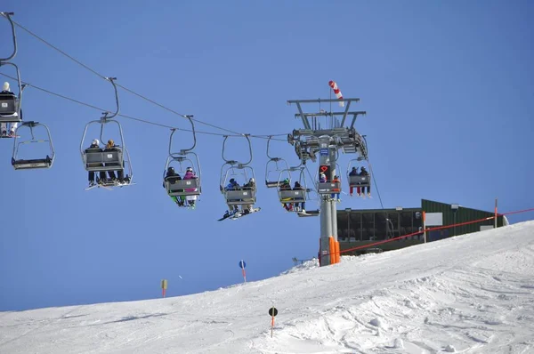 Esquí Estación Esquí Montafon Silvretta Los Pueblos Schruns Gaschurn Garfrescha — Foto de Stock