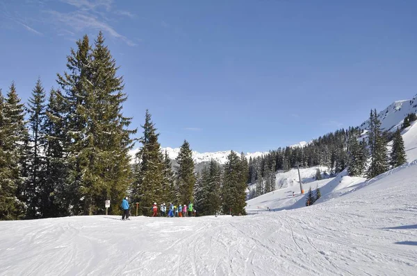 Skifahren Skigebiet Montafon Silvretta Den Dörfern Schruns Gaschurn Und Garfrescha — Stockfoto