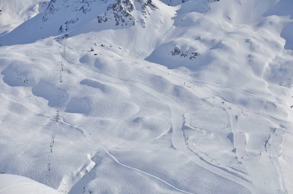 Esquí Estación Esquí Montafon Silvretta Los Pueblos Schruns Gaschurn Garfrescha — Foto de Stock