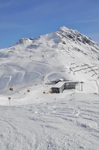 Sciare Nella Stazione Sciistica Montafon Silvretta Nei Villaggi Schruns Gaschurn — Foto Stock