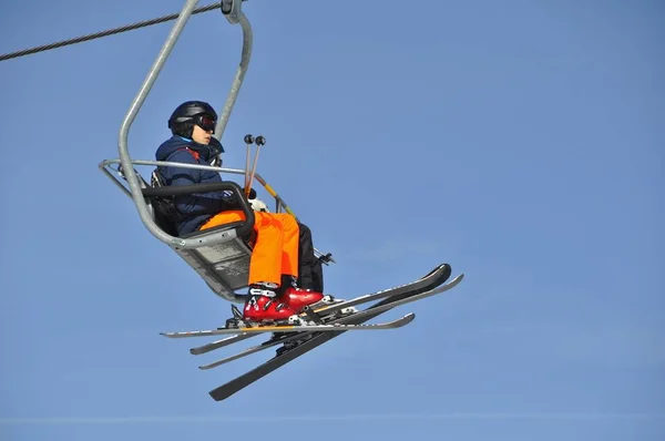 Σκι Στο Χιονοδρομικό Κέντρο Montafon Silvretta Στα Χωριά Schruns Gaschurn — Φωτογραφία Αρχείου