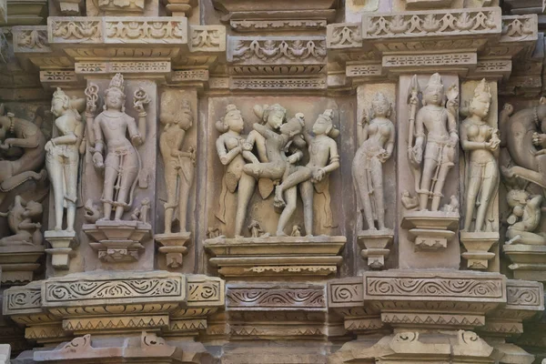 Знаменитые Храмы Кхаджурахо Представляют Собой Большую Группу Средневековых Индуистских Джайнских — стоковое фото