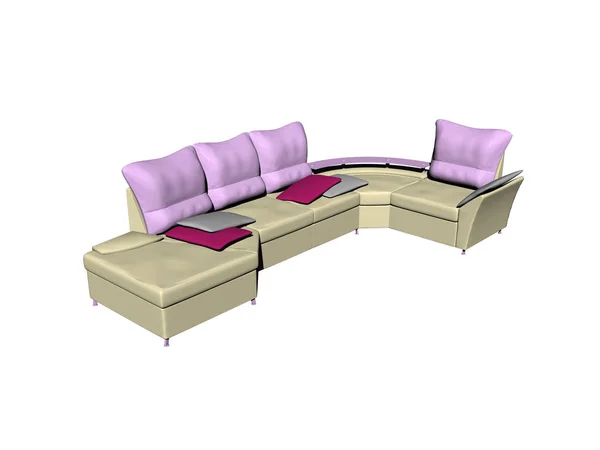 Colorful Illustration Modern Conceptual Sofa — Stock Photo, Image