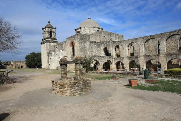 Spanyol Misszió Templom San Jose Később Alamo Texasban — Stock Fotó