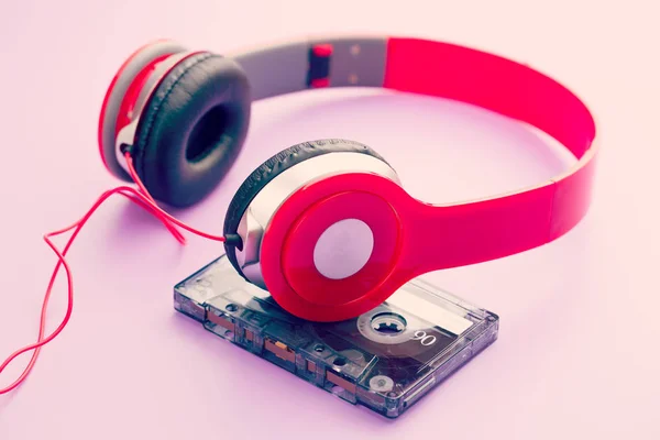 Cassette Tape Headphones — Stock Photo, Image